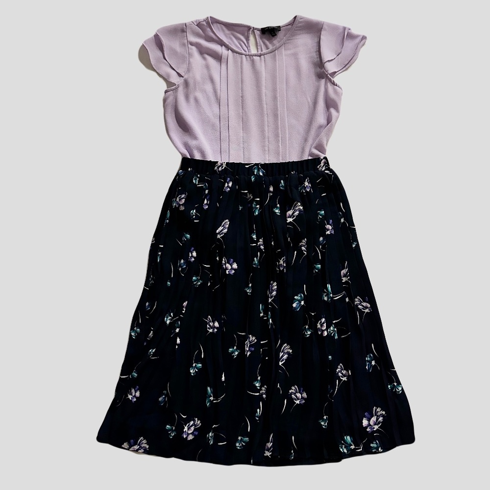 Banana Republic Pleated Skirt, Navy Blue, Size 0 Petite, Garterized Waist